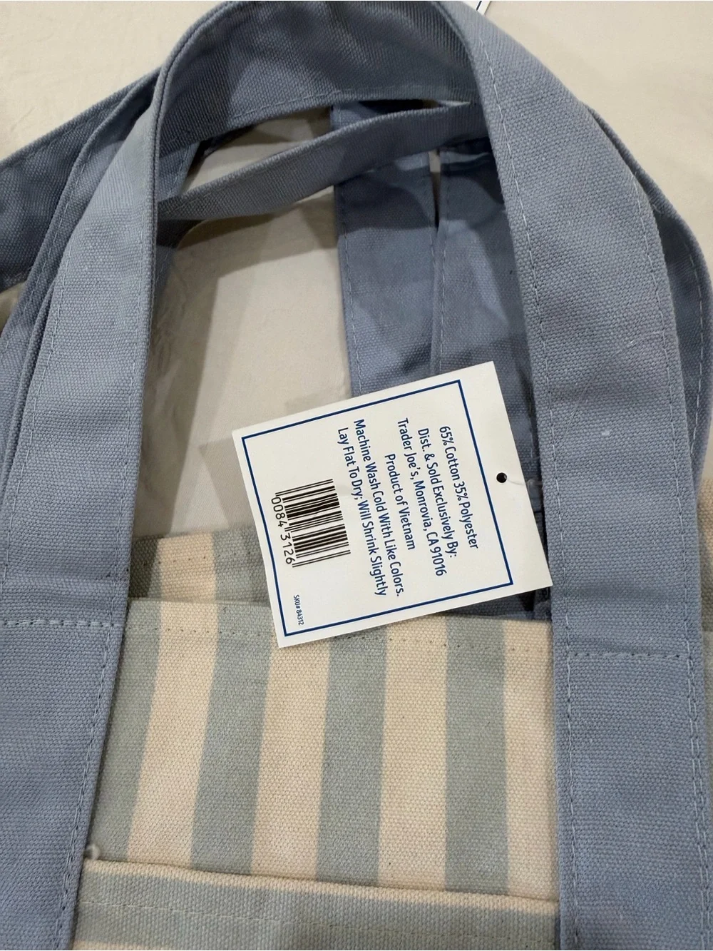 Blue Stripe Canvas Tote Bag - Trader Joe’s